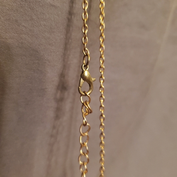 Seafoam Triangle and Gold Accent Necklace - Picture 3 of 5